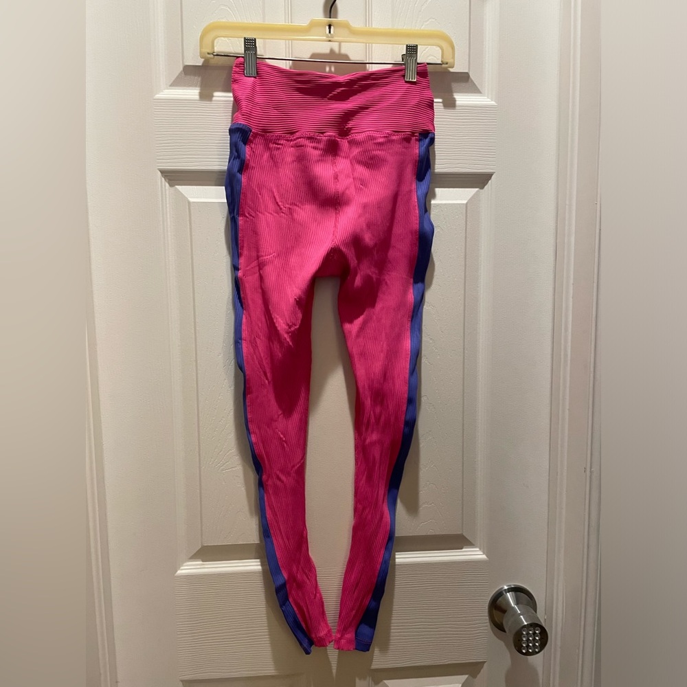 Year of Ours Two Tone High Waist leggings with matching Cut Out Sports Bra